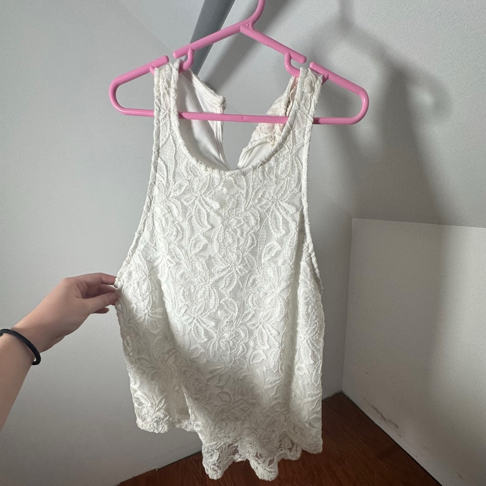White floral tank top